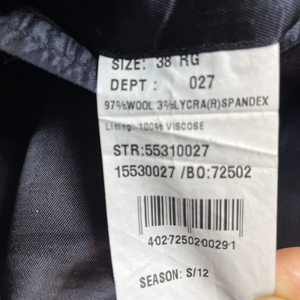 Brooks Brothers 346 Blazers Mens 38R Navy Blue Stretch Wool Blend Preppy Office‎